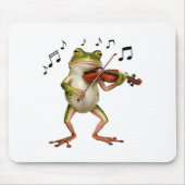 Funny Musician Violinist Cute Frog Playing Violin Mousepad (Vorne)