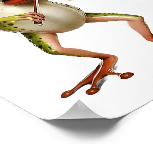 Funny Musician Violinist Cute Frog Playing Violin Poster (Ecke)