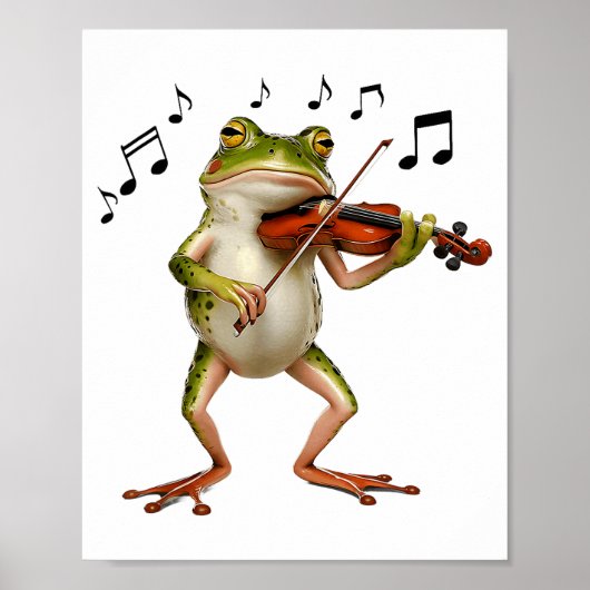 Funny Musician Violinist Cute Frog Playing Violin  Poster (Vorne)