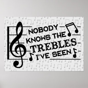 Funny Musicians Treble Joke Pub   Musiklehrer Poster