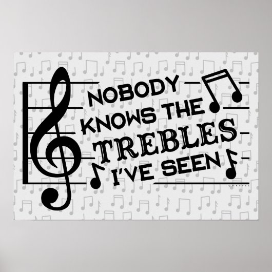 Funny Musicians Treble Joke Pub | Musiklehrer Poster (Vorne)