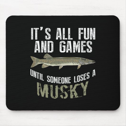 Funny Musky Fischen Muskellunge Süßwasser Fisch un Mousepad (Vorne)