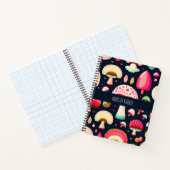 Funny musroom Pink Blue Isometric Muster Notizblock (Innenseite)