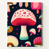 Funny musroom Pink Blue Isometric Muster Notizblock (Rückseite)