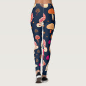 Funny musroom Pink Blue Watercolor Muster Leggings (Rückseite)