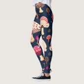 Funny musroom Pink Blue Watercolor Muster Leggings (Links)