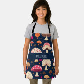 Funny musroom Pink Blue Watercolor Muster Schürze (Insitu)