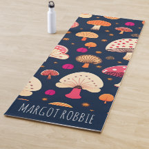 Funny musroom Pink Blue Watercolor Muster