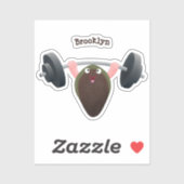 Funny mussel arbeitet an Cartoon Illustration Aufkleber (Blatt)