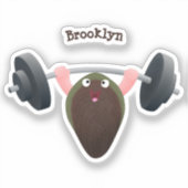 Funny mussel arbeitet an Cartoon Illustration Aufkleber (Vorderseite)