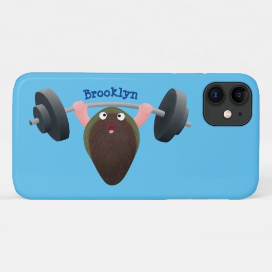 Funny mussel arbeitet an Cartoon Illustration Case-Mate iPhone Hülle (Rückseite (Horizontal))