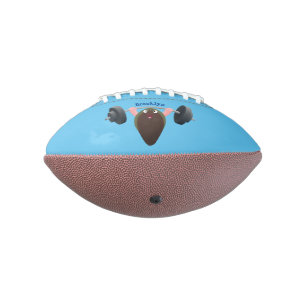 Funny mussel arbeitet an Cartoon Illustration Football