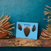 Funny mussel arbeitet an Cartoon Illustration Fotoplatte (Seite)