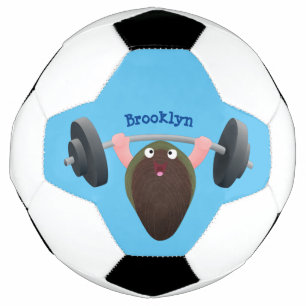 Funny mussel arbeitet an Cartoon Illustration Fußball