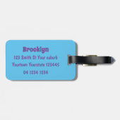 Funny mussel arbeitet an Cartoon Illustration Gepäckanhänger (Rückseite horizontal)