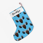 Funny mussel arbeitet an Cartoon Illustration Kleiner Weihnachtsstrumpf (Rückseite (Hängend))