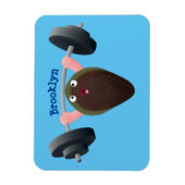 Funny mussel arbeitet an Cartoon Illustration Magnet (Vertikal)