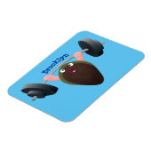 Funny mussel arbeitet an Cartoon Illustration Magnet (Linke Seite)