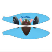 Funny mussel arbeitet an Cartoon Illustration Mini Basketball (Panele)