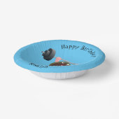 Funny mussel arbeitet an Cartoon Illustration Pappteller (Gewinkelt)