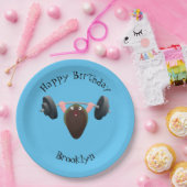 Funny mussel arbeitet an Cartoon Illustration Pappteller (Party)