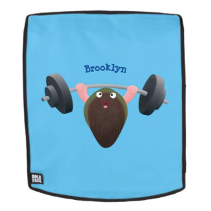 Funny mussel arbeitet an Cartoon Illustration Rucksack