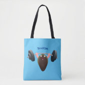 Funny mussel arbeitet an Cartoon Illustration Tasche (Vorderseite)