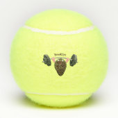 Funny mussel arbeitet an Cartoon Illustration Tennisbälle (Rückseite)