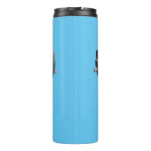 Funny mussel arbeitet an Cartoon Illustration Thermosbecher (Rückseite)