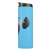 Funny mussel arbeitet an Cartoon Illustration Thermosbecher (Nach rechts gedreht)