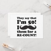 Funny Mustache 50. Geburtstag Karte (Vorderseite/Rückseite Beispiel)