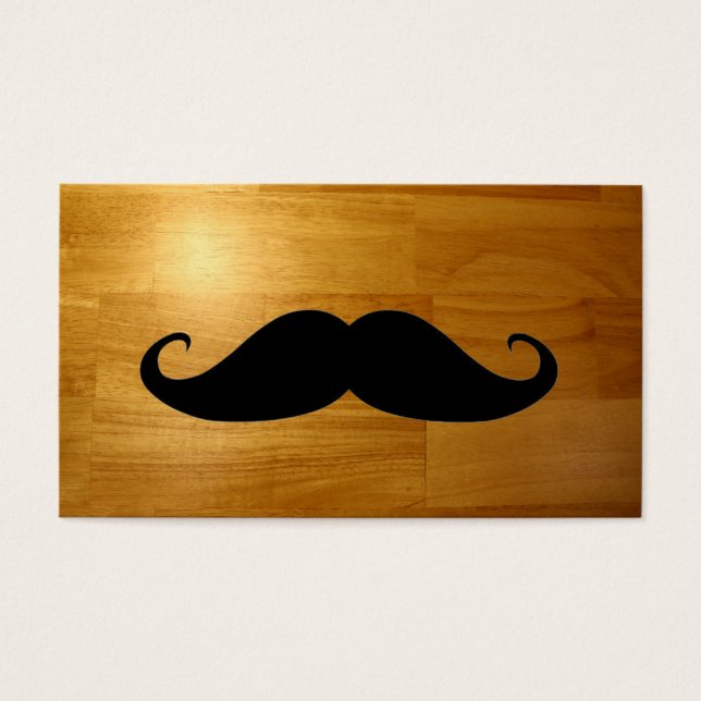 Funny Mustache auf Shiny Holz Textur Hintergrund (Vorderseite)