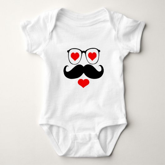 Funny Mustache Baby Strampler (Vorderseite)