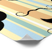 Funny Mustache Background Poster (Ecke)