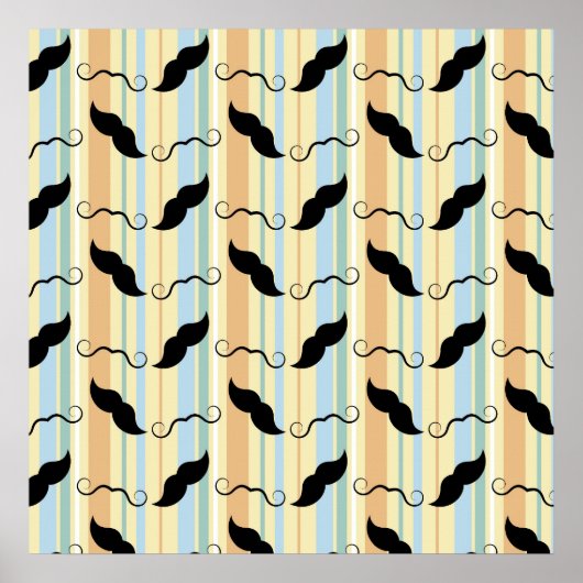 Funny Mustache Background Poster (Vorne)