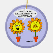 Funny Mustache Blume Cartoon Weihnachten Keramik Ornament (Vorne)