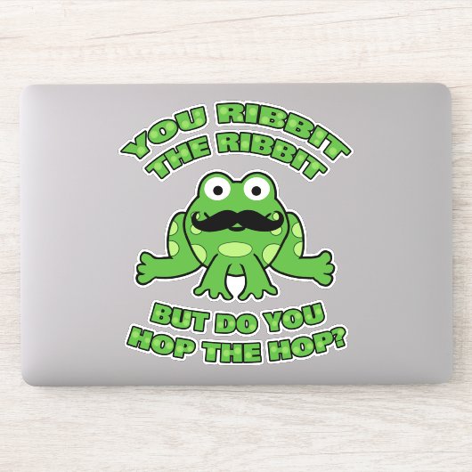 Funny Mustache Cartoon Frog Aufkleber (Computer)