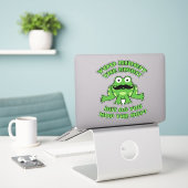 Funny Mustache Cartoon Frog Aufkleber (Laptop auf Schreibtisch)