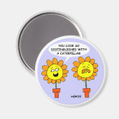 Funny Mustache Cartoon Round Magnet (Vorderseite/Rückseite)