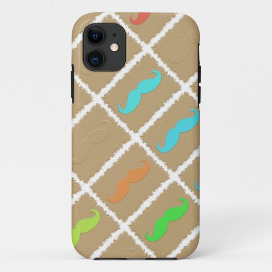 Funny Mustache Case-Mate iPhone Hülle (Rückseite)