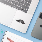 Funny Mustache Contour Sticker für den Vatertag (Laptop mit iPhone)