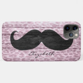 Funny Mustache Custom Monogram Case-Mate iPhone Hülle (Rückseite (Horizontal))