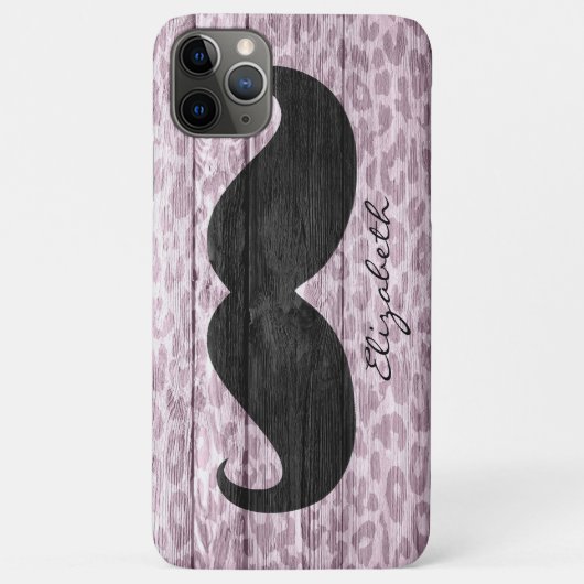 Funny Mustache Custom Monogram Case-Mate iPhone Hülle (Rückseite)