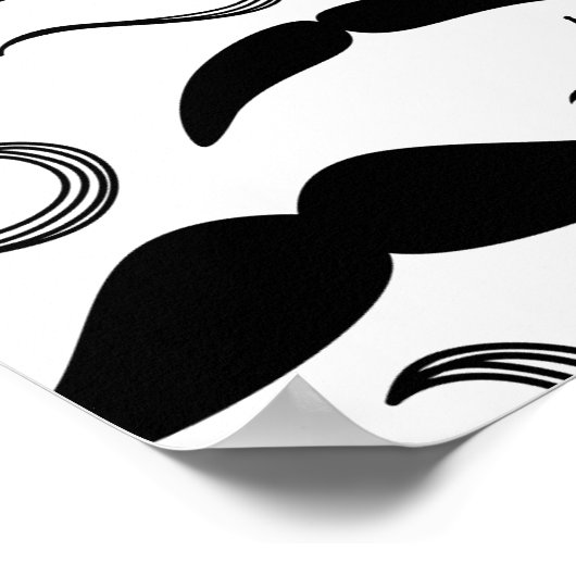 Funny Mustache Design Poster (Ecke)