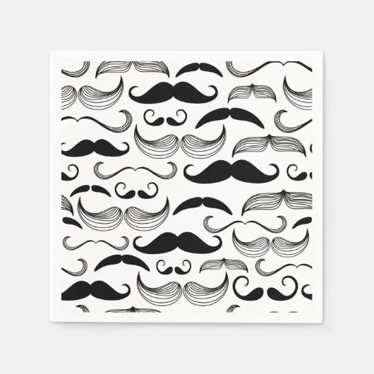 Funny Mustache Design Serviette (Vorderseite)