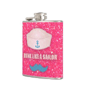 Funny Mustache Drink wie eine Seelenflasche Flachmann (Links)