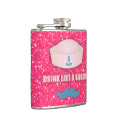 Funny Mustache Drink wie eine Seelenflasche Flachmann (Rechts)