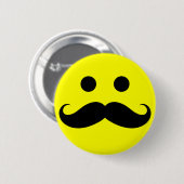 Funny Mustache Face Buttons (Vorne & Hinten)