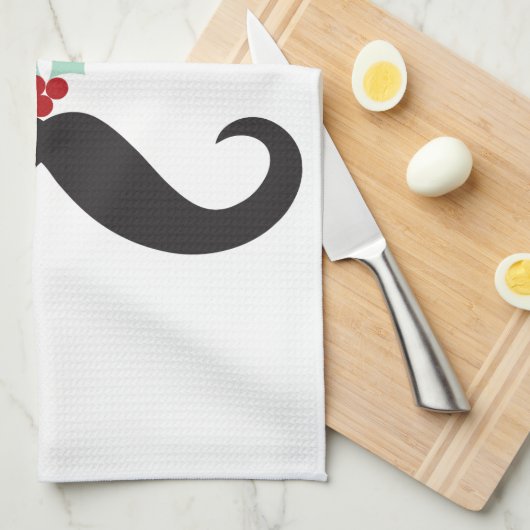 Funny Mustache Face Snowflake Weihnachtsfeiertag Handtuch (Viertel Falte)
