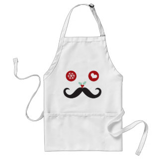 Funny Mustache Face Snowflake Weihnachtsfeiertag Schürze
